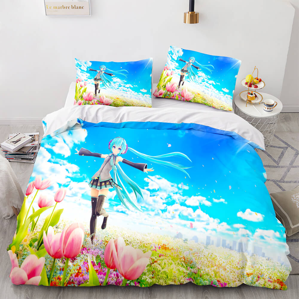 2024 NEW Anime Hatsune Miku Bedding Set Cosplay Quilt Cover Without Filler