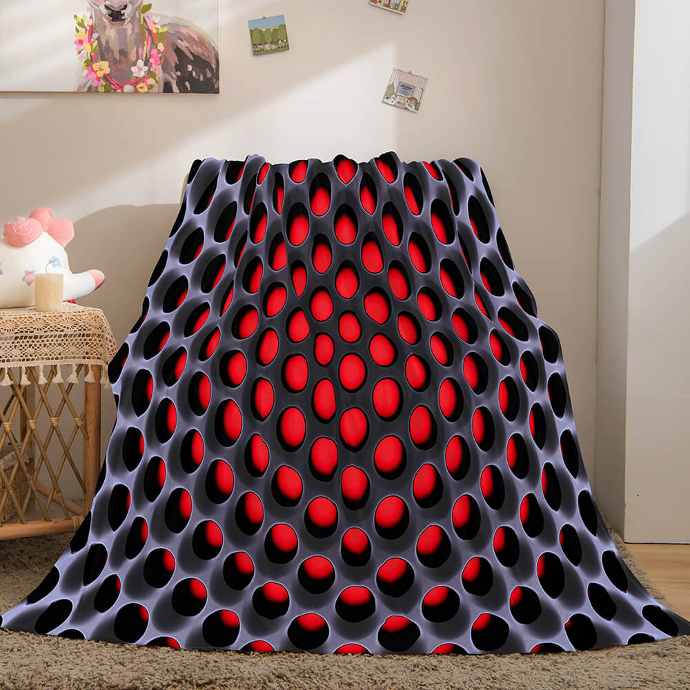 2024 NEW Honeycomb Shape Flannel Fleece Throw Blanket