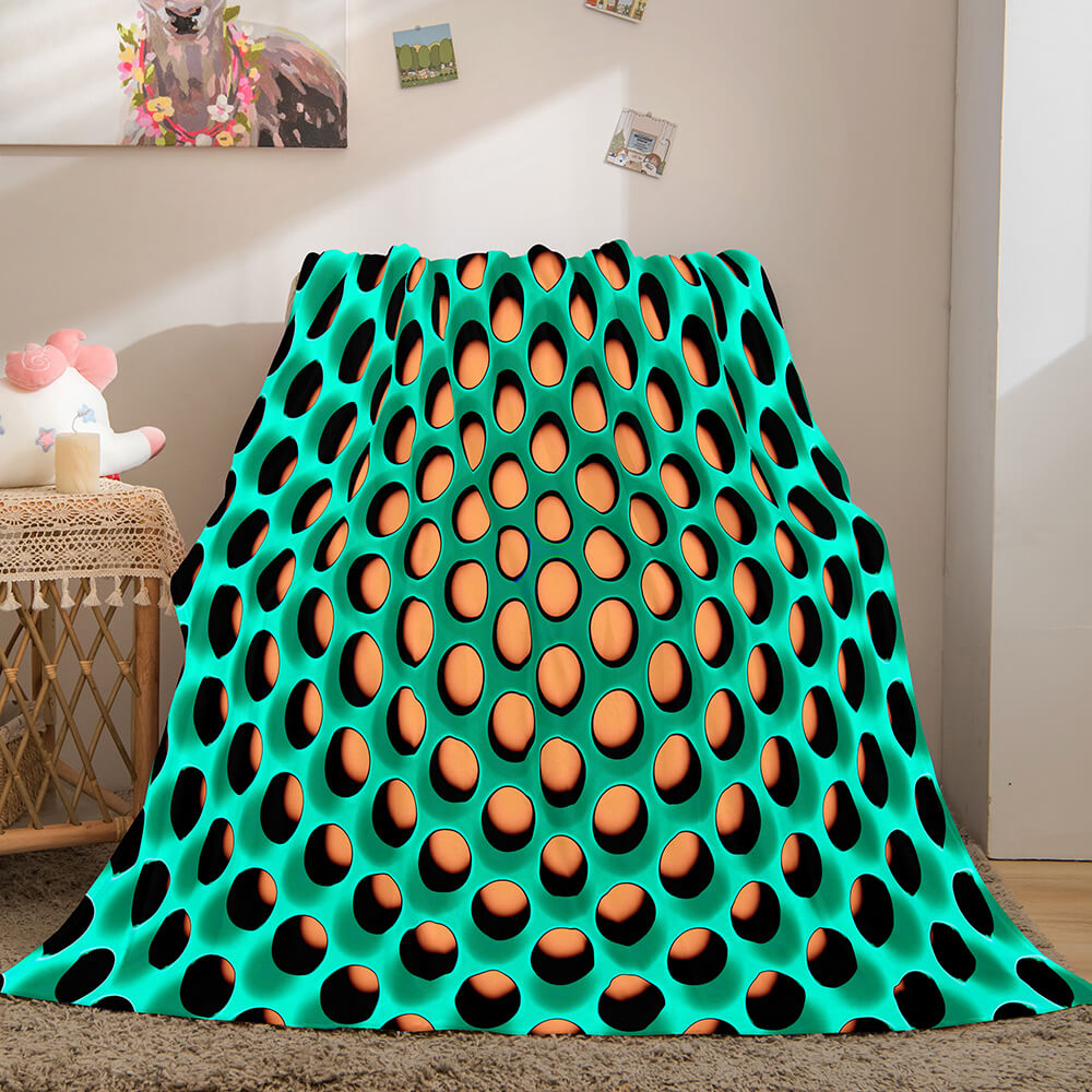 2024 NEW Honeycomb Shape Flannel Fleece Throw Blanket