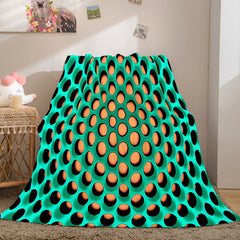 2024 NEW Honeycomb Shape Flannel Fleece Throw Blanket