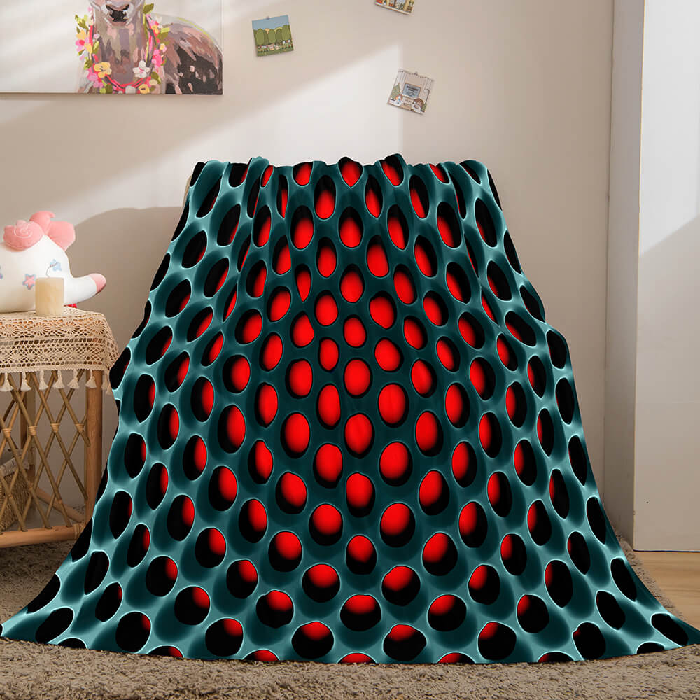 2024 NEW Honeycomb Shape Flannel Fleece Throw Blanket