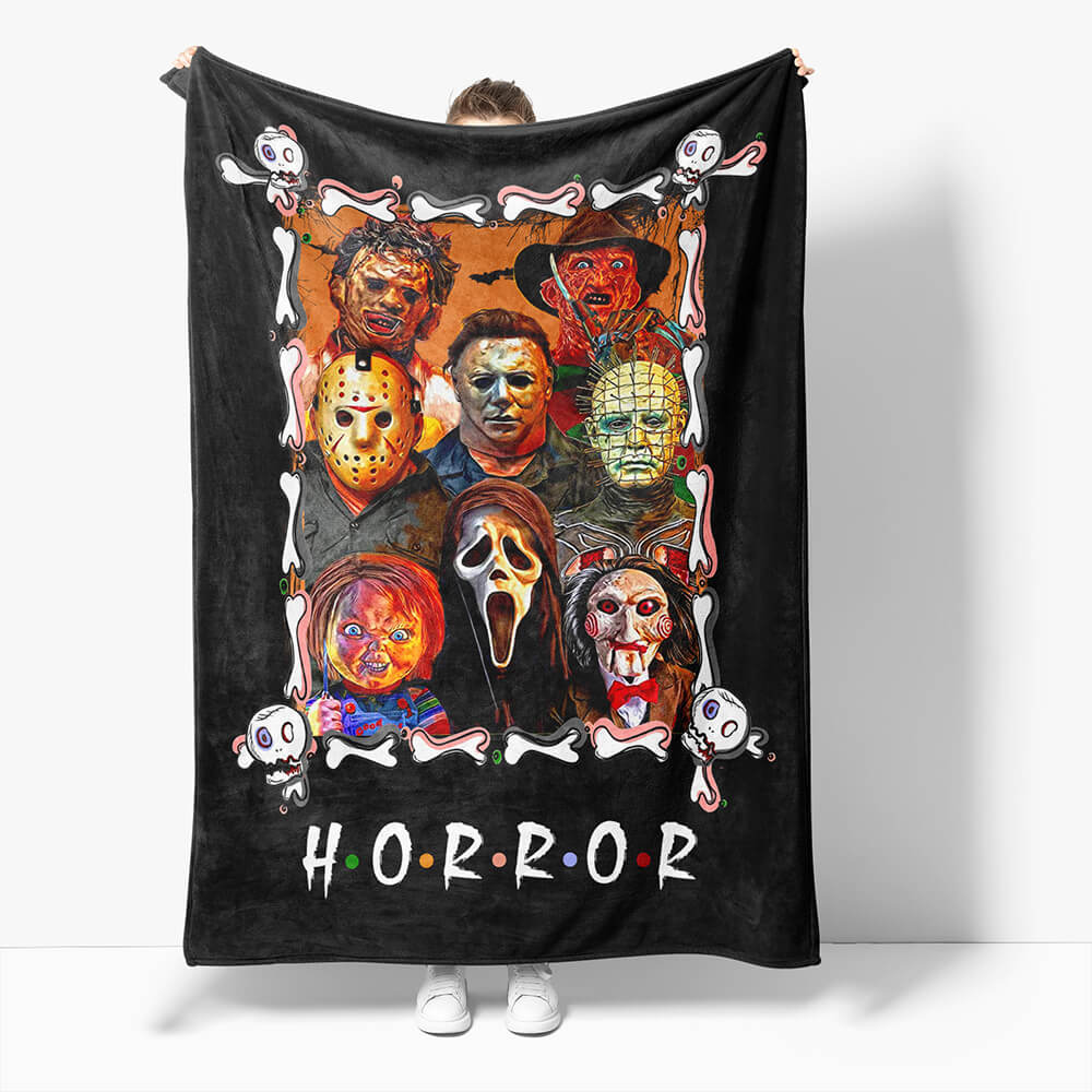 2024 NEW Horror Robe Flannel Blanket Fleece Throw Blanket Wrap Nap Bedding Sets