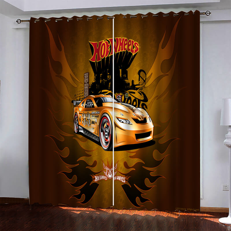 2024 NEW Hot Wheels Pattern Curtains Blackout Window Drapes