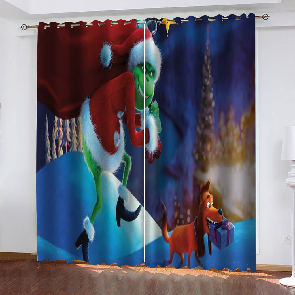 2024 NEW How The Grinch Stole Christmas Curtains Blackout Window Treatments Drapes