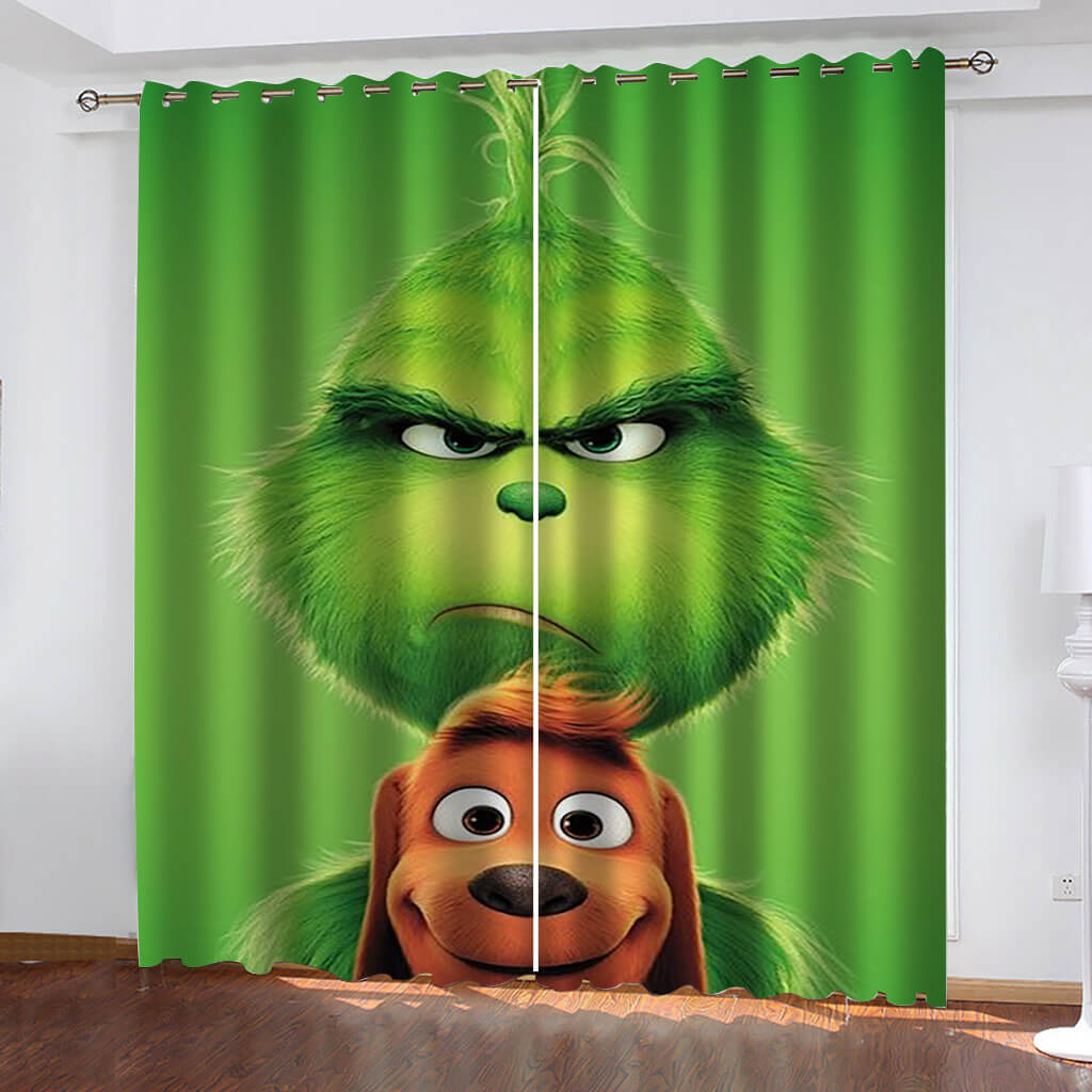 2024 NEW How The Grinch Stole Christmas Curtains Blackout Window Treatments Drapes