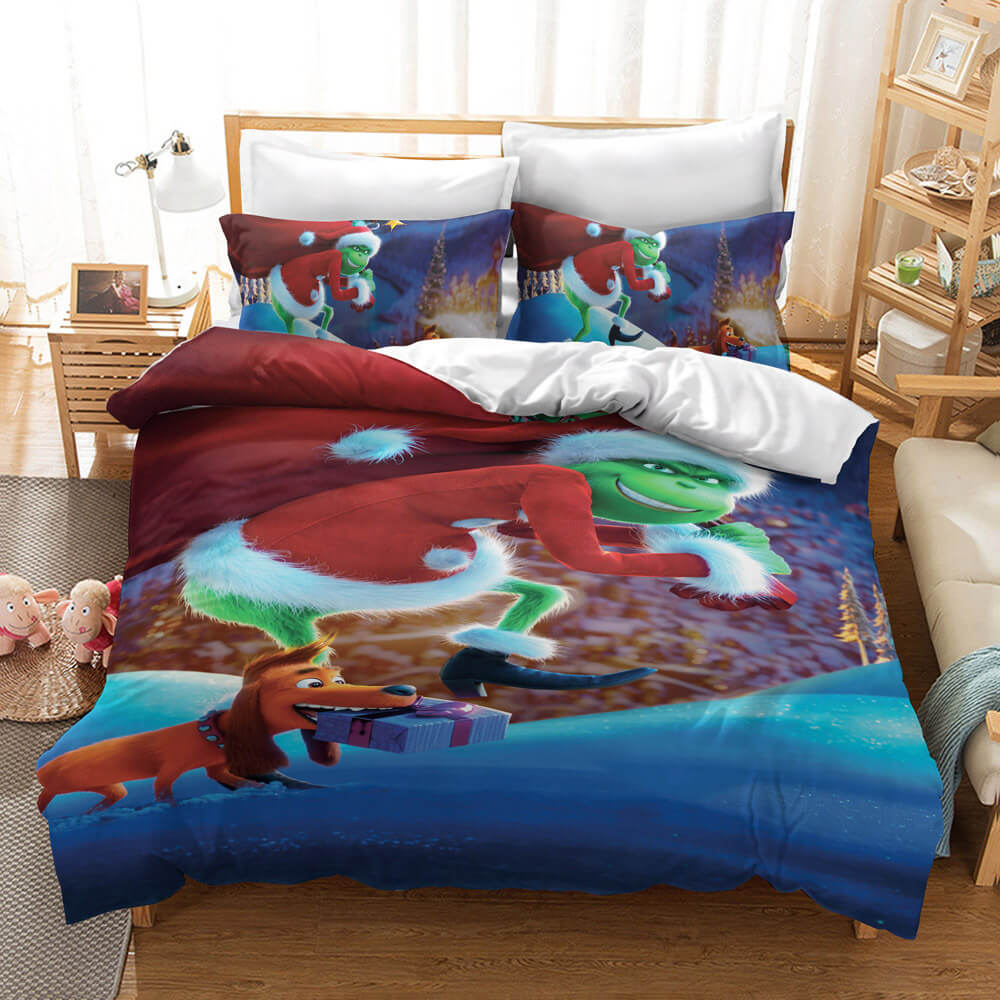 2024 NEW How the Grinch Stole Christmas Cosplay Bedding Set Duvet Cover Sets