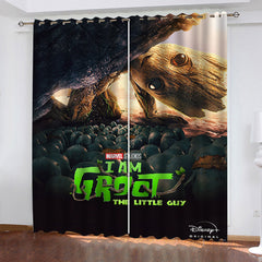 2024 NEW I Am Groot Curtains Pattern Blackout Window Drapes