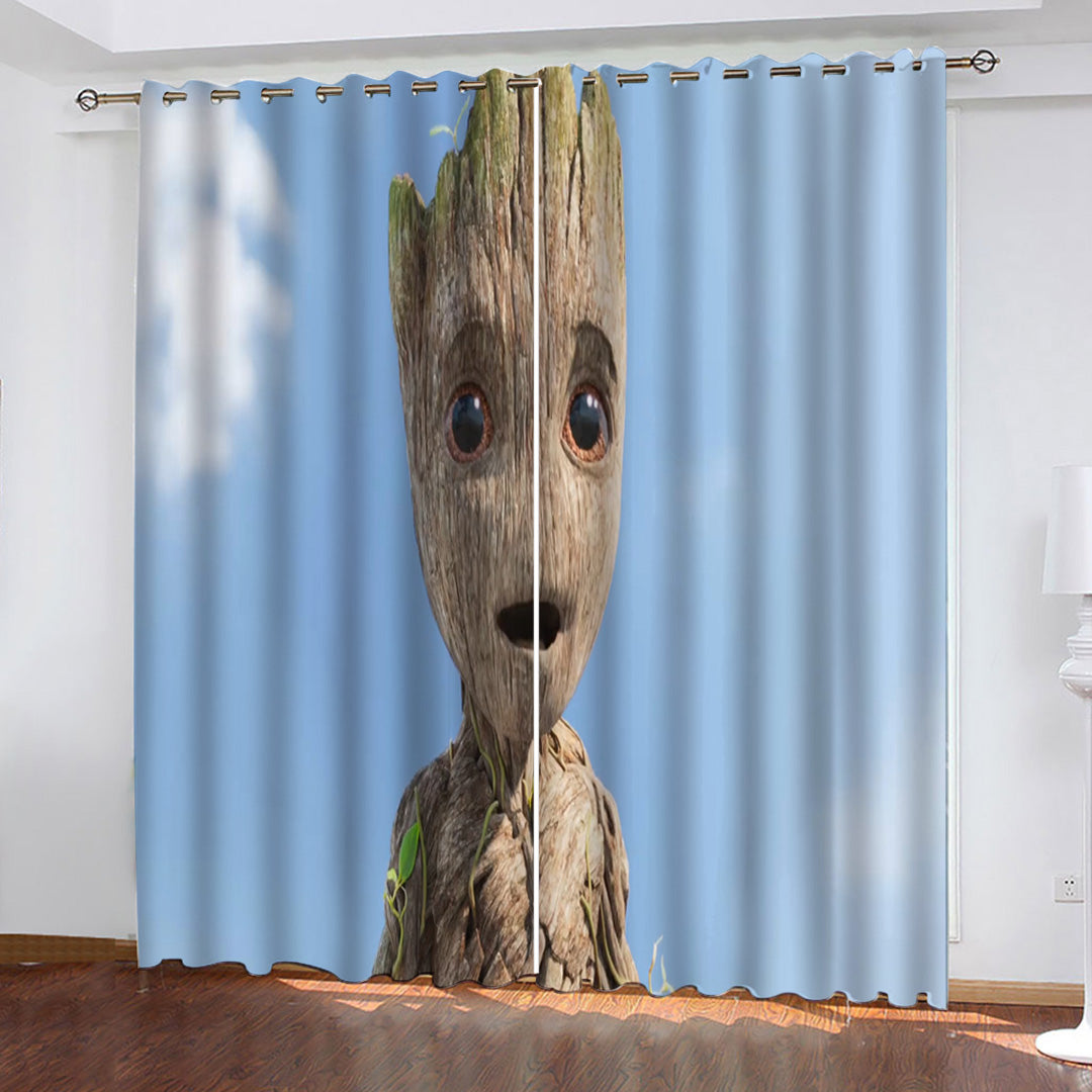 2024 NEW I Am Groot Curtains Pattern Blackout Window Drapes