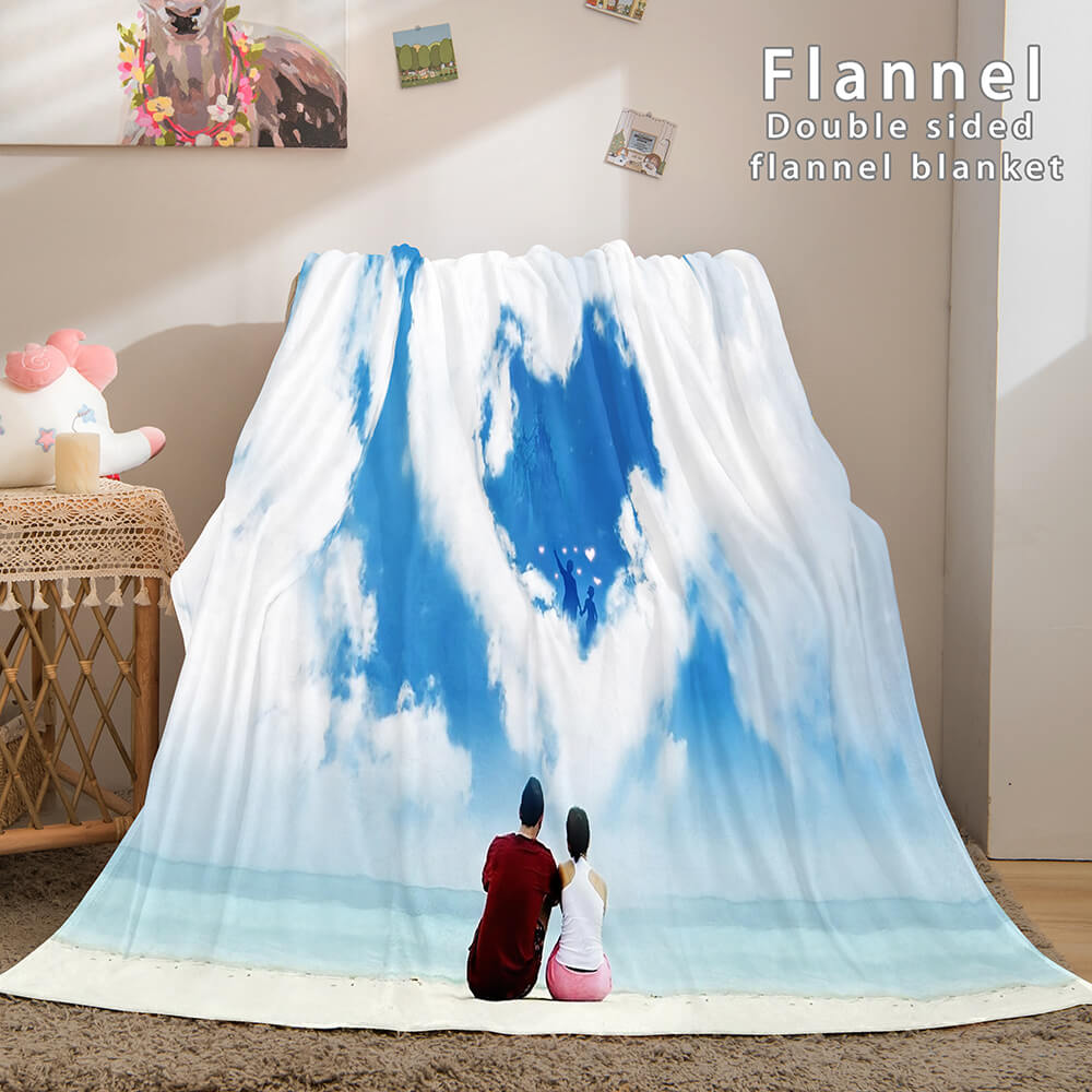 2024 NEW I LOVE You Bed Blanket Soft Flannel Blanket