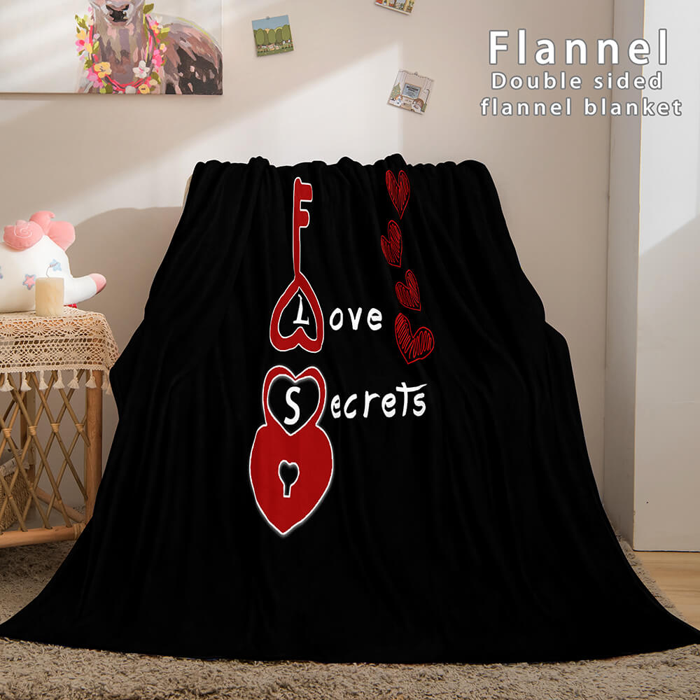 2024 NEW I LOVE You Bed Blanket Soft Flannel Blanket