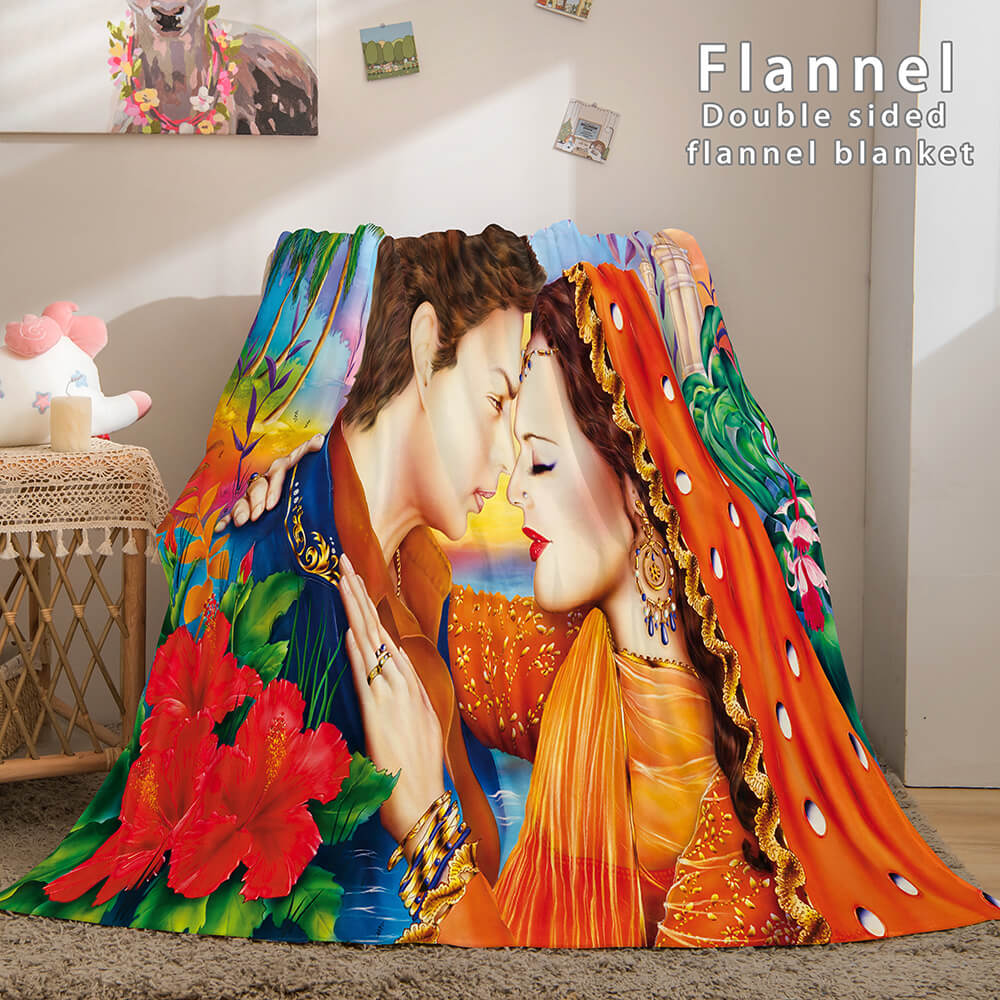 2024 NEW I LOVE You Bed Blanket Soft Flannel Blanket