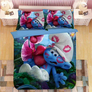 The Smurfs Clumsy Smurf Smurfette #8 Duvet Cover Quilt Cover Pillowcase Bedding Set Bed Linen Home Decor