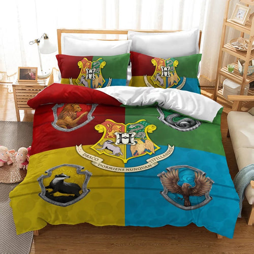 Harry Potter Hogwarts Four Houses #13 Duvet Cover Quilt Cover Pillowcase Bedding Set Bed Linen Home Decor