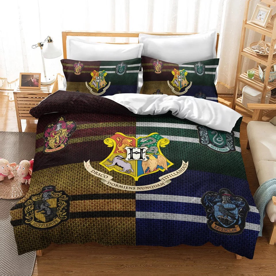 Harry Potter Hogwarts Four Houses #15 Duvet Cover Quilt Cover Pillowcase Bedding Set Bed Linen Home Decor