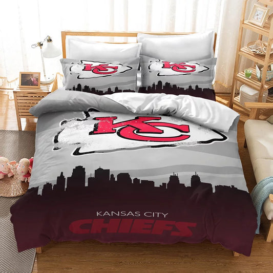 Kansas City Chiefs Football League Duvet Cover Quilt Cover Pillowcase Bedding Set 960