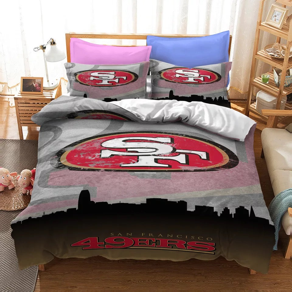 San Francisco 49ers Football League #5 Duvet Cover Quilt Cover Pillowcase Bedding Set Bed Linen Home Bedroom Decor