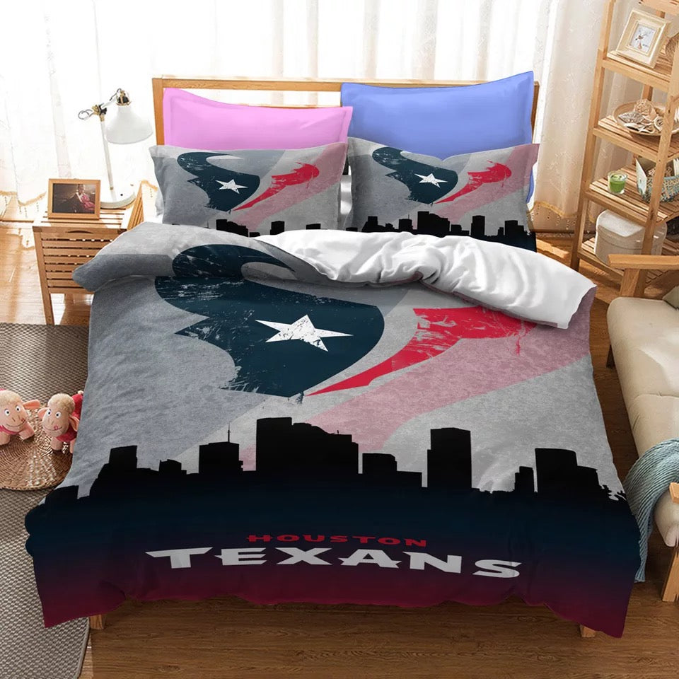 Houston Texans Football  Duvet Cover Quilt Cover Pillowcase Bedding Set Bedroom Decor