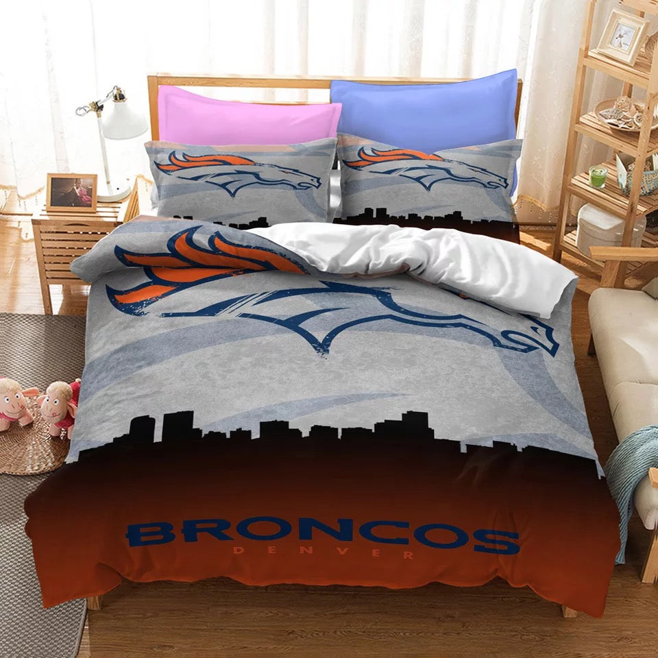 Denver Broncos Football League Duvet Cover Quilt Cover Pillowcase Bedding Set