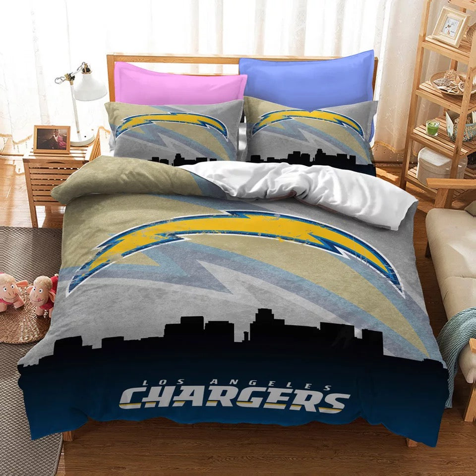 Los Angeles Chargers Football League Duvet Cover Quilt Cover Pillowcase Bedding Set