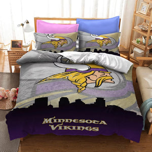 Minnesota Vikings Football League #24 Duvet Cover Quilt Cover Pillowcase Bedding Set Bed Linen Home Bedroom Decor