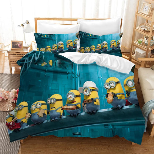 Despicable Me Minions #7 Duvet Cover Quilt Cover Pillowcase Bedding Set Bed Linen Home Decor