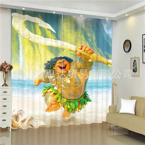 Moana #1 Blackout Curtains For Window Treatment Set For Living Room Bedroom