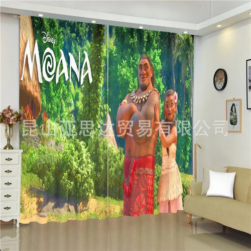 Moana #2 Blackout Curtains For Window Treatment Set For Living Room Bedroom