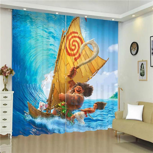 Moana #5 Blackout Curtains For Window Treatment Set For Living Room Bedroom