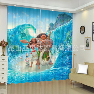 Moana #7 Blackout Curtains For Window Treatment Set For Living Room Bedroom
