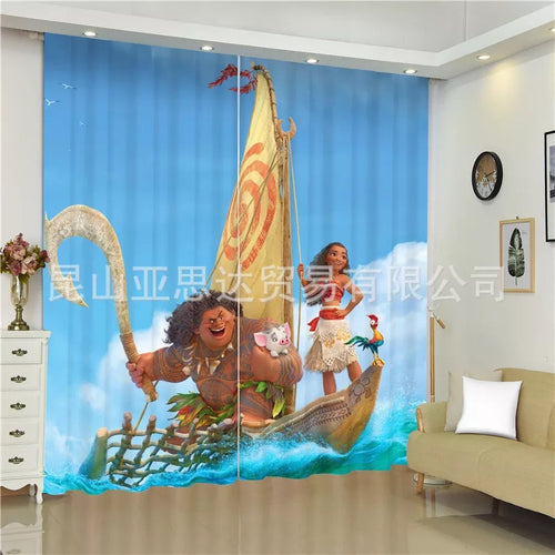 Moana #8 Blackout Curtains For Window Treatment Set For Living Room Bedroom