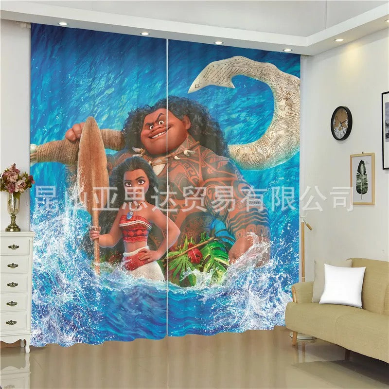 Moana #9 Blackout Curtains For Window Treatment Set For Living Room Bedroom