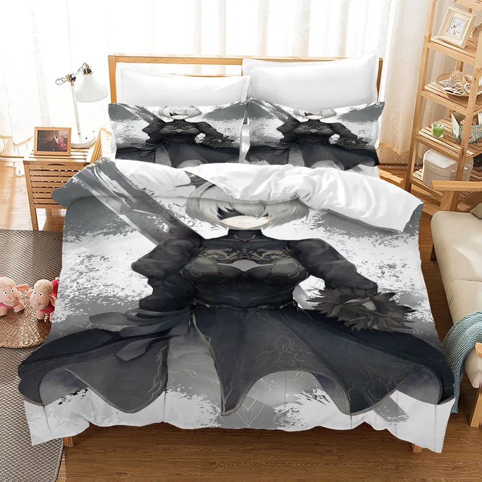 Nier Automata Yorha 2B #10 Duvet Cover Quilt Cover Pillowcase Bedding Set Bed Linen Home Decor