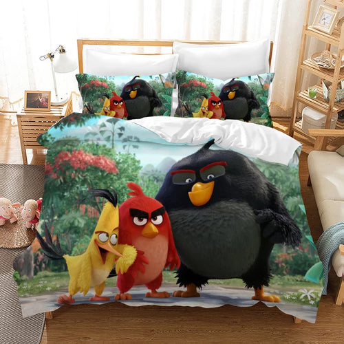 Angry Birds #2 Duvet Cover Quilt Cover Pillowcase Bedding Set Bed Linen Home Decor