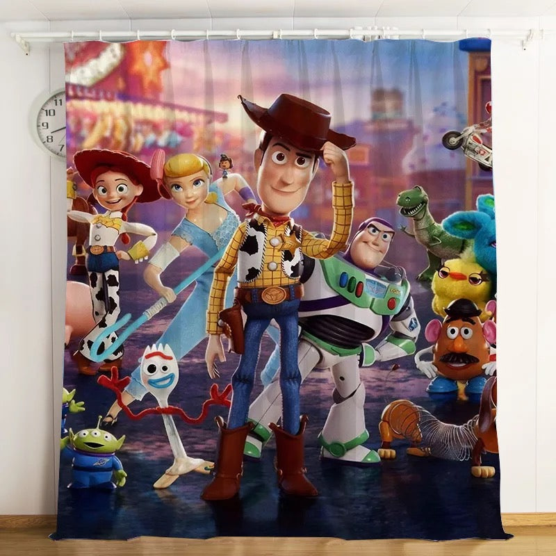 Toy Story Buzz Lightyear Woody Forky Blackout Curtains Drapes For Window Treatment Set