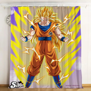 Dragon Ball Z Son Goku #9 Blackout Curtains For Window Treatment Set For Living Room Bedroom