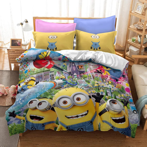 Despicable Me Minions #17 Duvet Cover Quilt Cover Pillowcase Bedding Set Bed Linen Home Decor