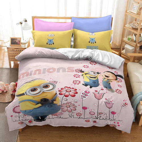 Despicable Me Minions #18 Duvet Cover Quilt Cover Pillowcase Bedding Set Bed Linen Home Decor