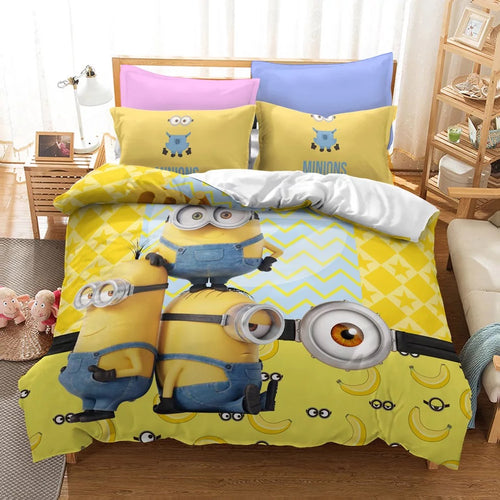 Despicable Me Minions #20 Duvet Cover Quilt Cover Pillowcase Bedding Set Bed Linen Home Decor
