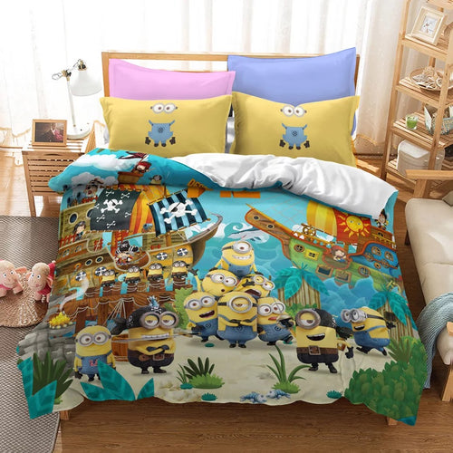 Despicable Me Minions #21 Duvet Cover Quilt Cover Pillowcase Bedding Set Bed Linen Home Decor