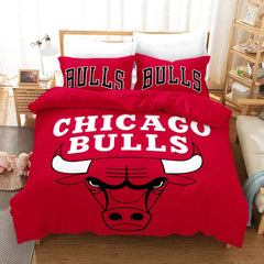 Chicago Basketball Logo Bulls Duvet Cover Quilt Cover Pillowcase Bedding Set