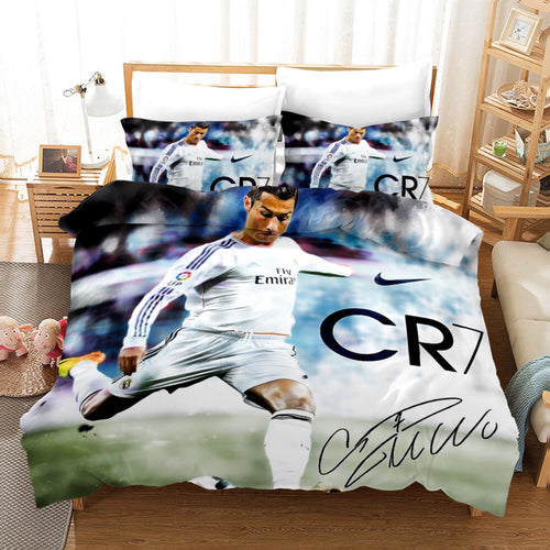 CR7 Ronaldo #1 Duvet Cover Quilt Cover Pillowcase Bedding Set Bed Linen
