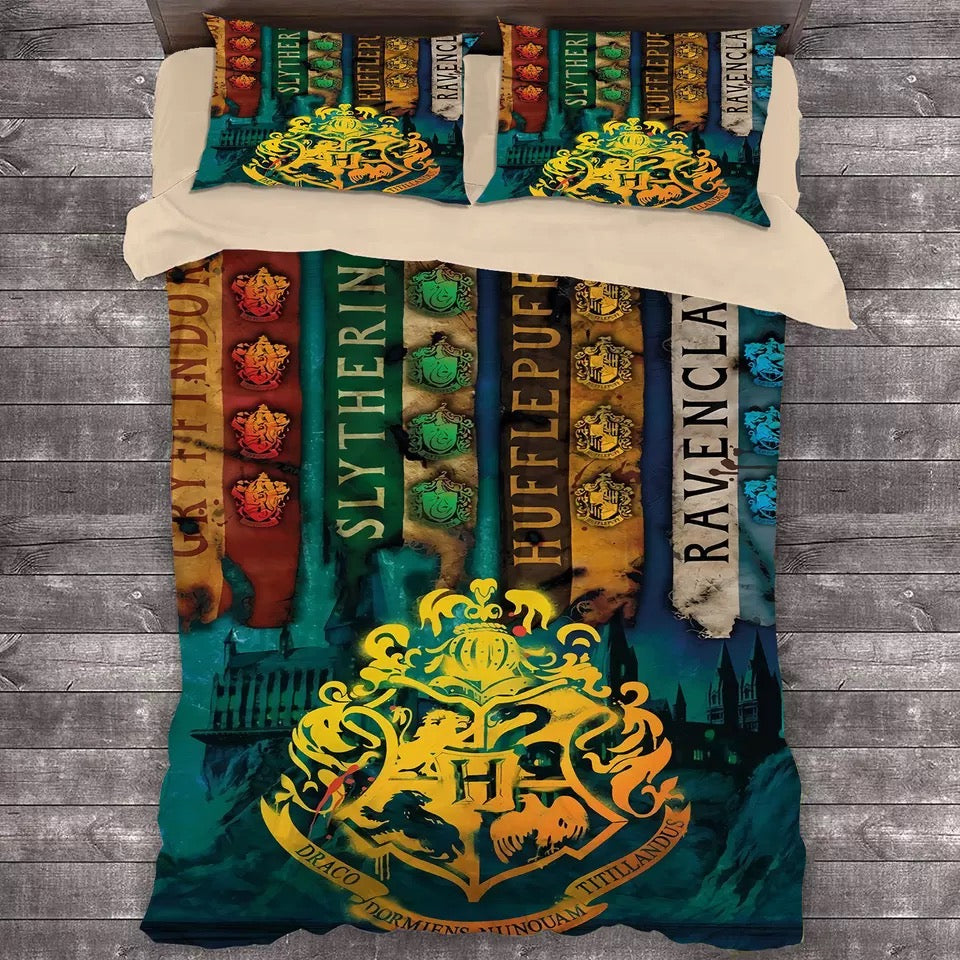 Harry Potter Hogwarts #2 Duvet Case Quilt Cover Pillowcase Bedding Set Home Decor
