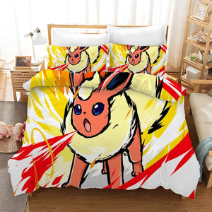 Pokemon Pikachu Flareon #10 Duvet Cover Quilt Cover Pillowcase Bedding Set Bed Linen Home Bedroom Decor