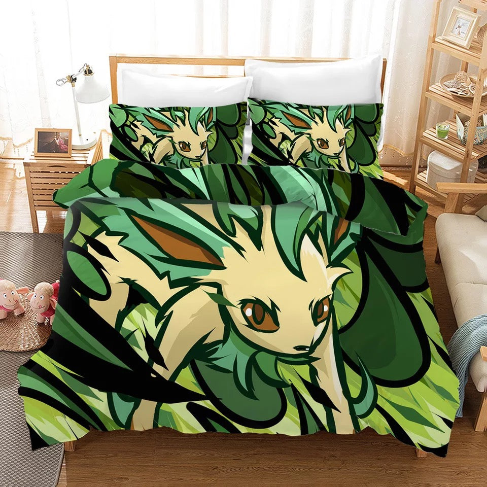 Pokemon Pikachu Leafeon #19 Duvet Cover Quilt Cover Pillowcase Bedding Set Bed Linen Home Bedroom Decor