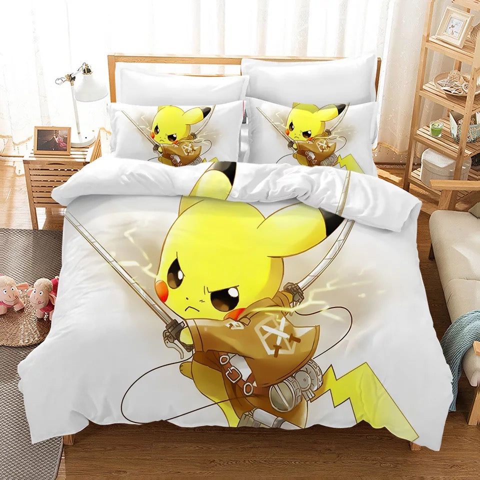 Pokemon Pikachu #4 Duvet Cover Quilt Cover Pillowcase Bedding Set Bed Linen Home Bedroom Decor