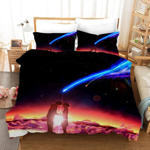 Your Name Kimi no na wa Makoto Shinkai #4 Duvet Cover Quilt Cover Pillowcase Bedding Set Bed Linen Home Bedroom Decor