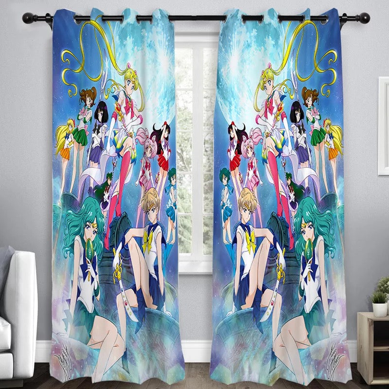 Sailor Moon #19 Blackout Curtains For Window Treatment Set For Living Room Bedroom