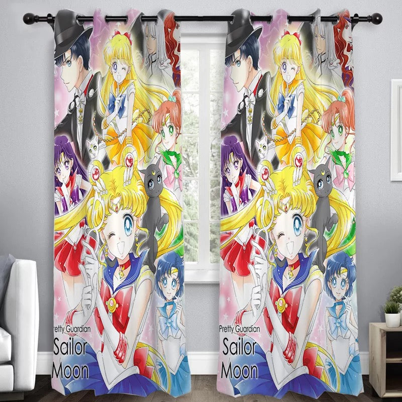Sailor Moon #23 Blackout Curtains For Window Treatment Set For Living Room Bedroom