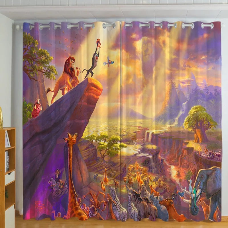 The Lion King Simba #1 Blackout Curtains For Window Treatment Set For Living Room Bedroom