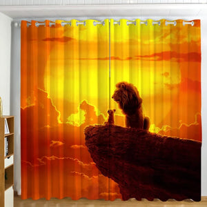 The Lion King Simba #6 Blackout Curtains For Window Treatment Set For Living Room Bedroom